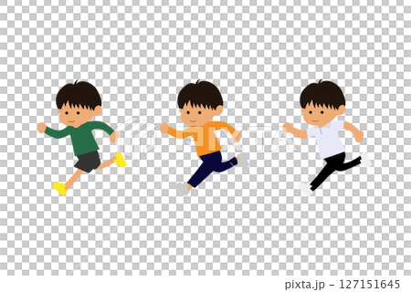 Running boy, child, illustration, color Running boy, child, illustration, color 127151645