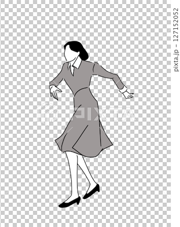 ダンスをするワンピースの女性 127152052