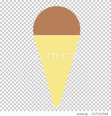 チョコレートアイスクリームのシンプルイラスト 127152584
