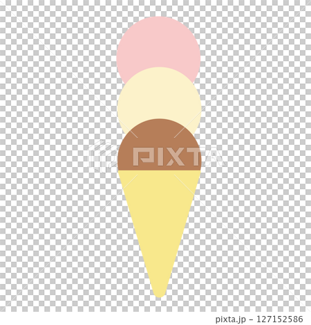 トリプルアイスクリームのシンプルイラスト 127152586