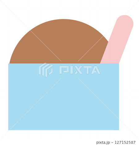 チョコアイスのカップ入りシンプルイラスト 127152587