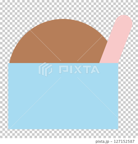 チョコアイスのカップ入りシンプルイラスト 127152587