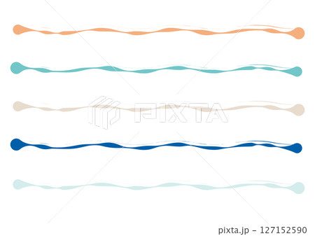 手描き風カラーブラシラインセット 127152590