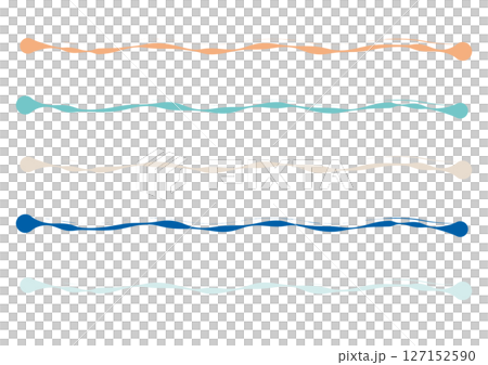Hand-drawn style color brush line set Hand-drawn style color brush line set 127152590