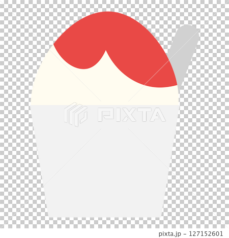 いちごのかき氷のシンプルイラスト 127152601