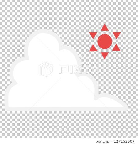 Summer cumulonimbus and sun flat icon Summer cumulonimbus and sun flat icon 127152607
