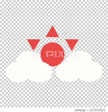 太陽從雲層中探出頭來的插圖 127152621