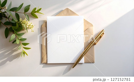 Pen and paper for writing notes, letters, and business documents Pen and paper for writing notes, letters, and business documents 127152781