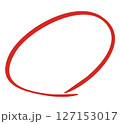 手描きの丸、サインペンで描いた線 127153017