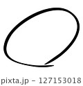 手描きの丸、サインペンで描いた線 127153018
