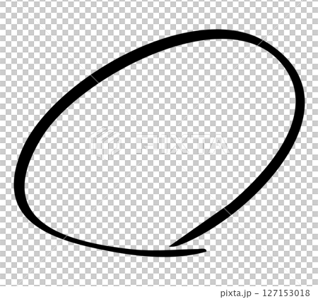 手描きの丸、サインペンで描いた線 127153018