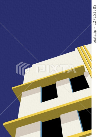 Geometric Architecture perspective building design vector illustration background. Colorful design for wall art, decoration, cards, poster and print.	 127153585
