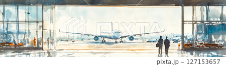 空港・旅行（イラスト） 127153657