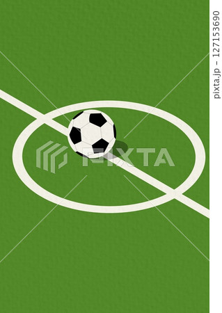 Soccer field and a soccer ball, vector illustration	 127153690