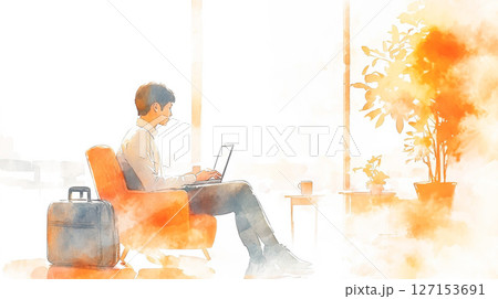 ビジネス出張（イラスト） 127153691