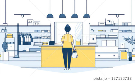 ショッピングモール(イラスト) ショッピングモール(イラスト) 127153738