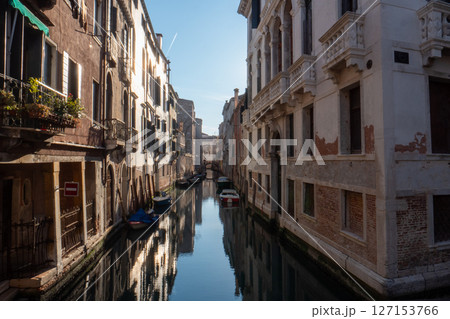 Quiet Venetian Canal at Dawn 127153766