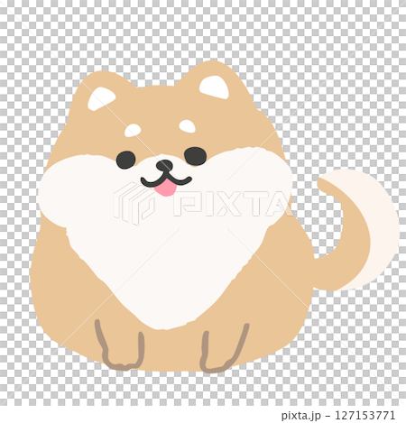 圓圓的可愛柴犬插畫 127153771