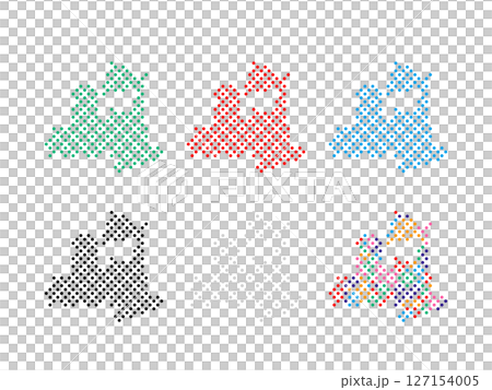 デザイン地図＿青森県＿丸ドット-04 127154005