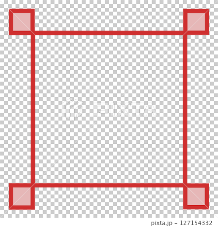 中心透明的紅色裝飾框（簡單，PNG） 127154332