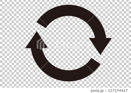 Simple black and white rotating arrow Simple black and white rotating arrow 127154427