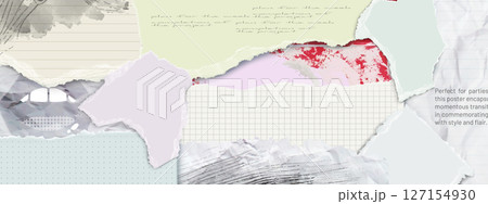 Funky paper collage with torn edges 127154930