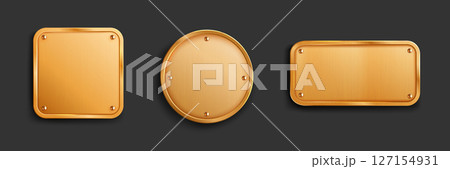 Gold metal tag collection with screws 127154931