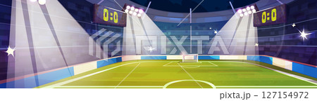 Cartoon soccer stadium at night 127154972