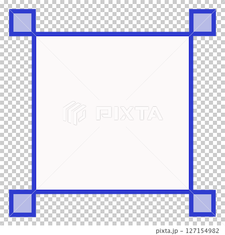 White background and blue decorative border, center-filled square frame material (simple, PNG) 127154982