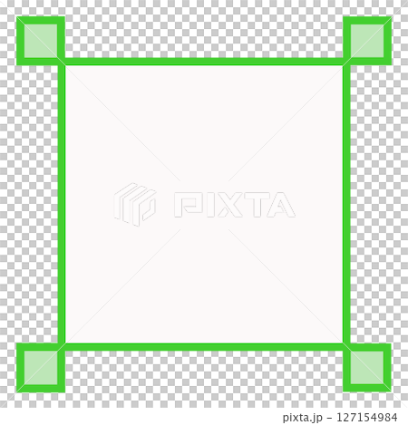 White background and green decorative border, center-filled square frame material (simple, PNG) 127154984