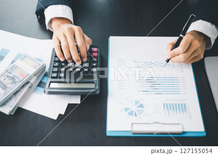 Business growth, decided to invest money in stock market, financial strategies and banking expertise to income substantial stack of investment capitalize on trade opportunities within economy return. 127155054