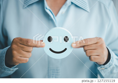 Concept good business includes handling both compliments complaints from customers ensuring employee satisfaction addressing any positive feedback to prevent mental strain customer dislike with smile Concept good business includes handling both compliments complaints from customers ensuring employee satisfaction addressing any positive feedback to prevent mental strain customer dislike with smile 127155119