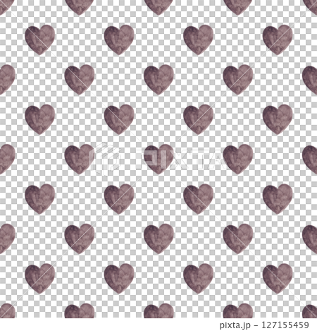 Hand drawn hearts. Black watercolor. Seamless pattern for your design. Ideal for textile and wallpaper 127155459