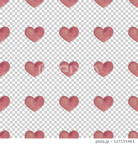 Hand drawn hearts. Pink watercolor. Seamless pattern for your design. Ideal for textile and wallpaper 127155461