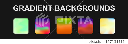 Set of 5 different gradient texture backgrounds - Vector Set of 5 different gradient texture backgrounds - Vector 127155511