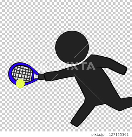 Simple tennis pictogram sports figure silhouette 127155561