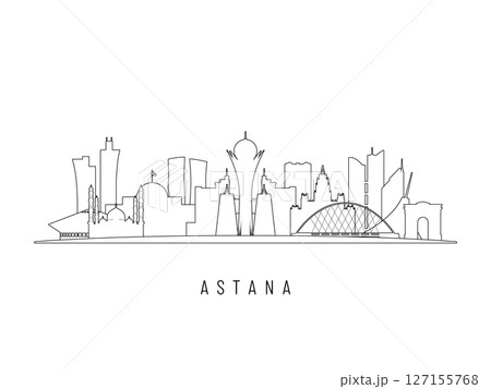 Detailed Astana skyline vector illustration.  127155768