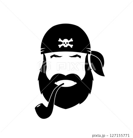 Black and white pirate icon  127155771