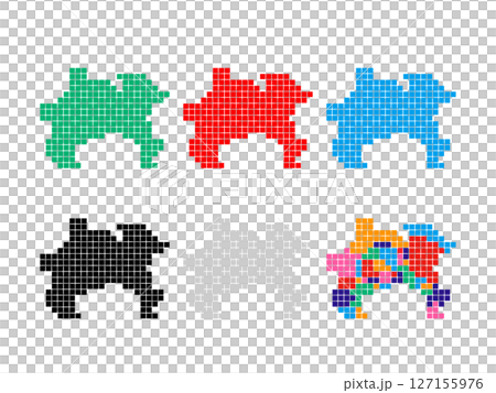 Design Map_Kanagawa Prefecture_Square Dot-01 127155976