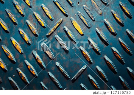 Close-up of patterned steel surface 127156780