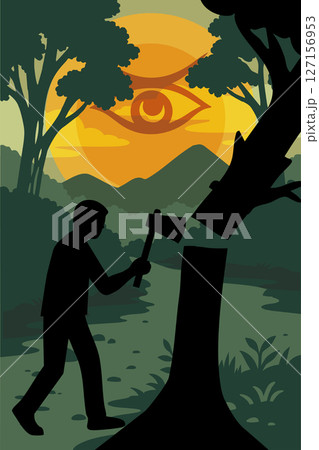 お天道様は見ている 私有地や国有地などで無許可で木を伐採する行為 お天道様は見ている 私有地や国有地などで無許可で木を伐採する行為 127156953