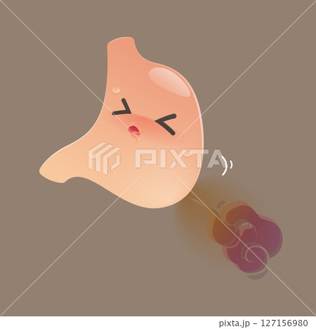 Farting, Cartoon vector, Concept with internal health Farting, Cartoon vector, Concept with internal health 127156980