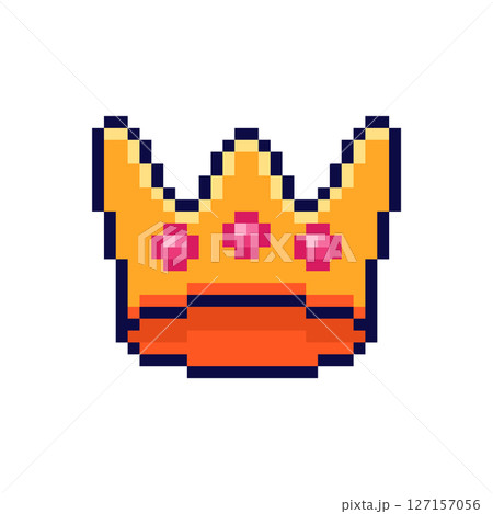 Pixel art crown game asset design 127157056