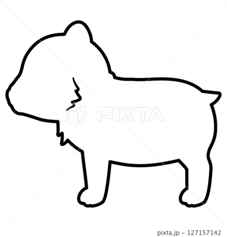 横向きのクマの線画 127157142