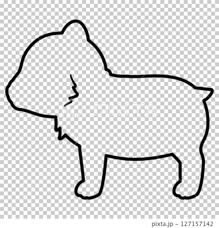 横向きのクマの線画 127157142