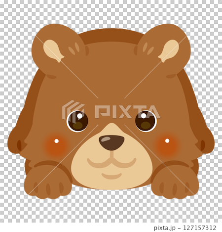 一隻熊面朝下躺著的插圖 127157312