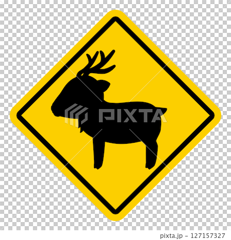 Deer warning sign illustration Deer warning sign illustration 127157327