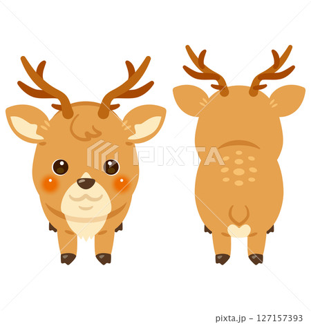 シカの前後イラストセット 127157393
