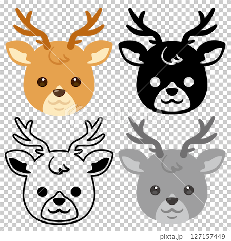 シカの顔アイコンセット 127157449