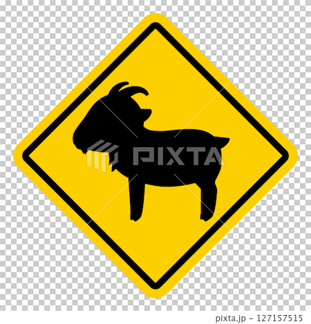 Goat warning sign illustration Goat warning sign illustration 127157515